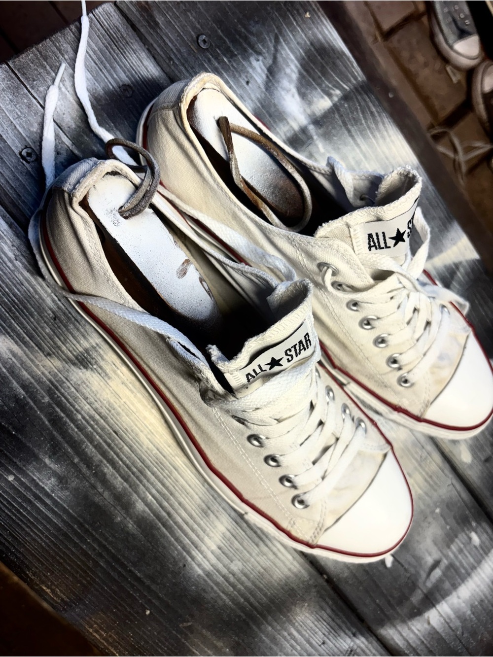 Converse All Star Chuck Taylor Canvas High Top Sneakers - White/Red size 10 - Picture 8 of 9